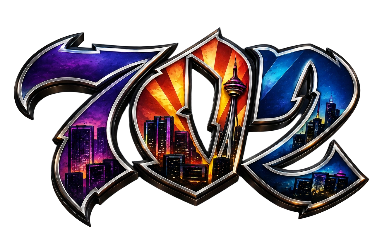702 Society chrome logo with Las Vegas skyline inside the numbers